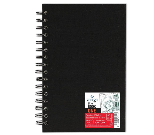 Caderno Canson A4 100g Sketchbook Capa Dura ArTBook One Espiral 80