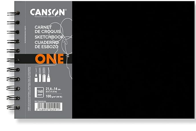 Caderno Canson 21x14 100g Sketchbook Capa Dura ArTBook One Espiral