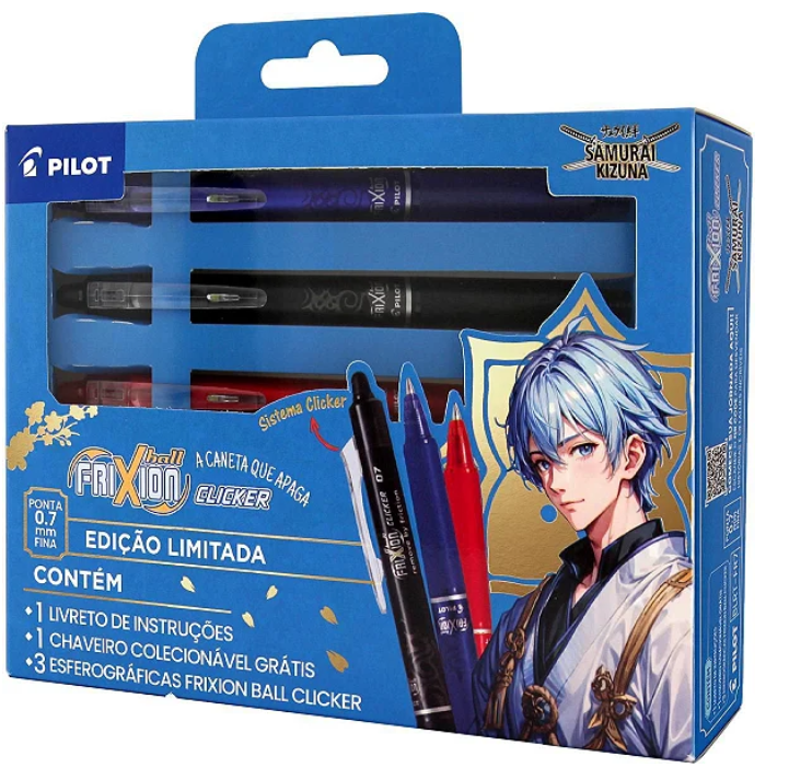 Caneta Pilot Frixion Clicker - Edição Especial Samurai Kizuna