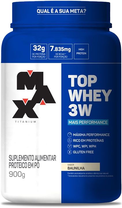 Top Whey 3W (900g) - Max Titanium - Nocaute Suplementos | Força e Saúde
