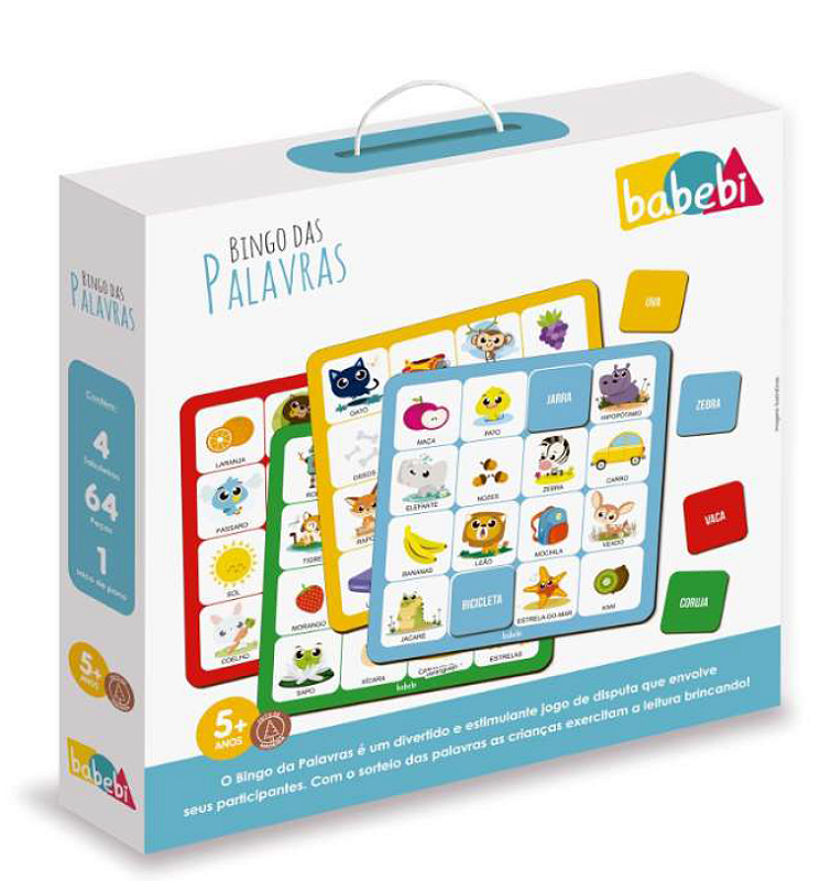 Brinquedo Educativo Jogo Didático Bingo Das Palavras Babebi - Bambinno -  Brinquedos Educativos e Materiais Pedagógicos