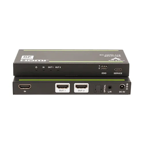 Splitter HDMI 8K 1x2 com Extrator de Áudio All Sync AS-SP28-EX