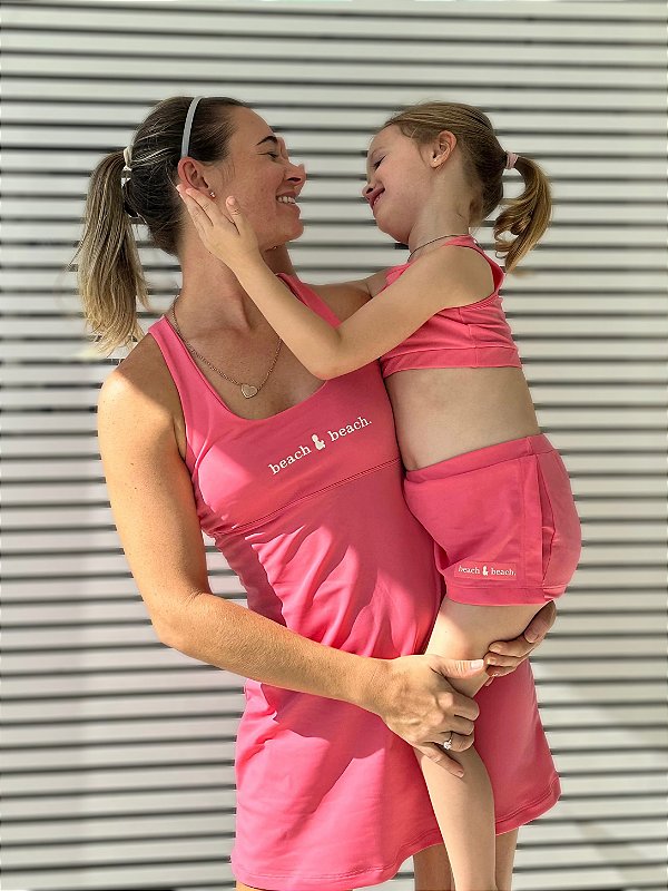 Vestido Caribe rosa flamingo