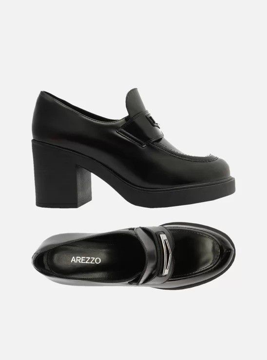 MOCASSIM AREZZO SALTO ALTO BLOCO LIVIA PRETO Lojas Trend