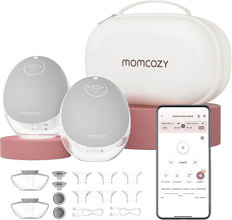 Momcozy M9 Extratora de Leite Hands Free 24mm Grey Dupla - JH Baby