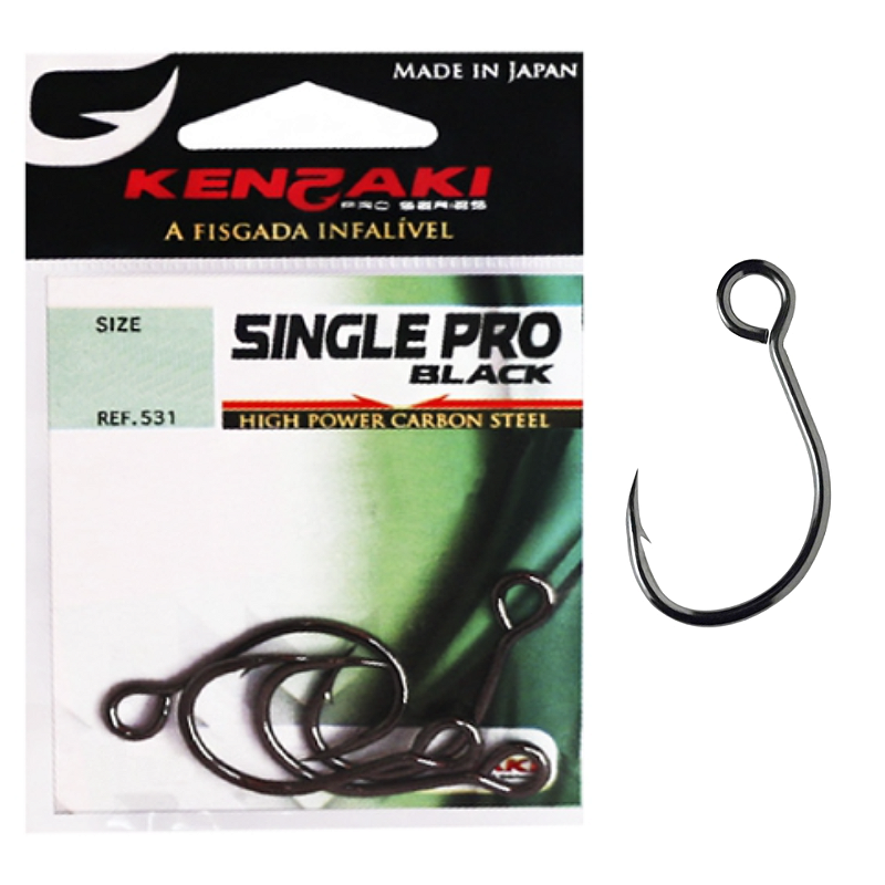AZAZEL ブラックメタル　blackl Anzol Kenzaki Single Pro Black - Inline - ILHA DA PESCA