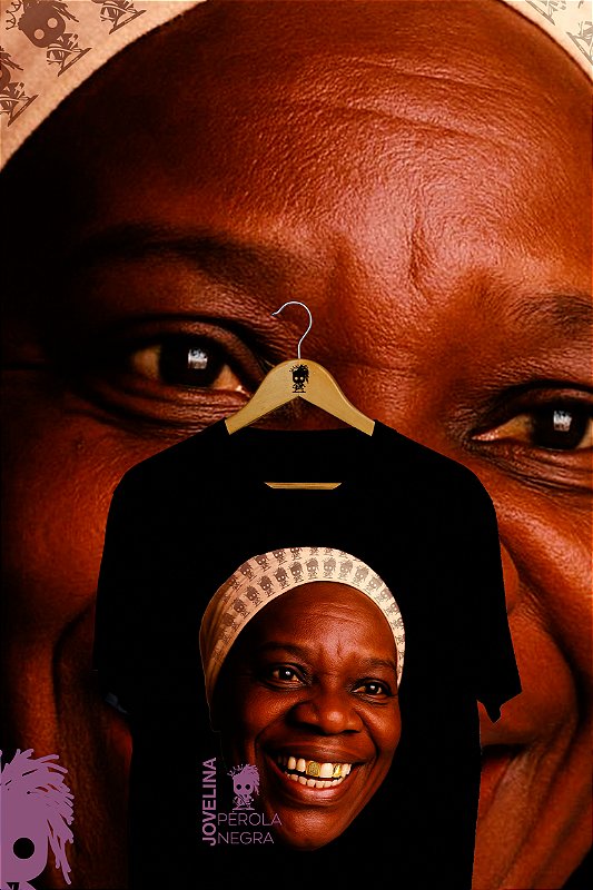 Camiseta Big Face Jovelina Pérola Negra