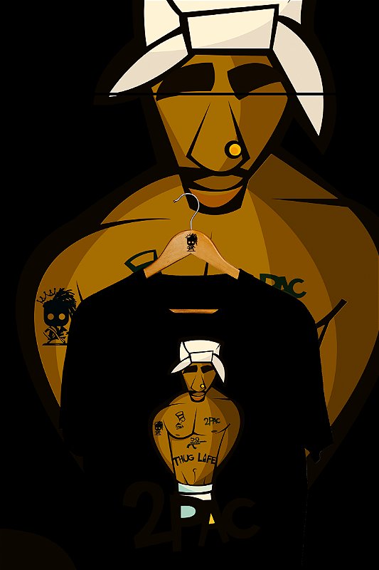 Camiseta Tupac Desenho