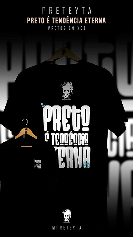 Camiseta - Preto é Tendência Eterna (Frente e Costas)