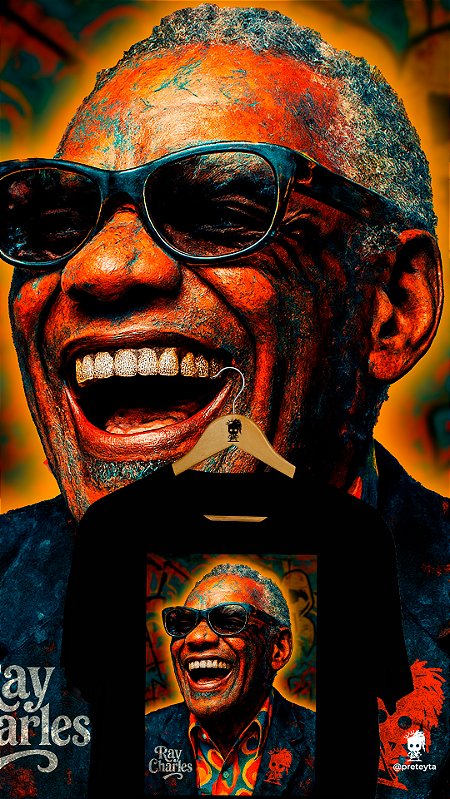 Camiseta Ray Charles Colorida