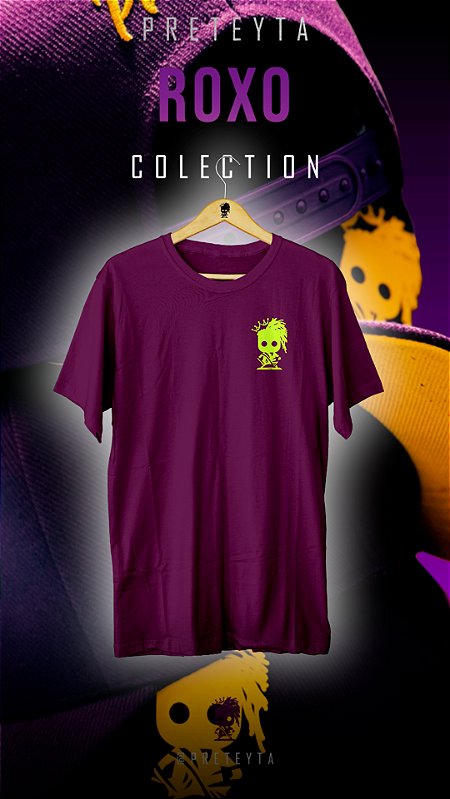 Camiseta Preteyta Roxo Logo Amarelo