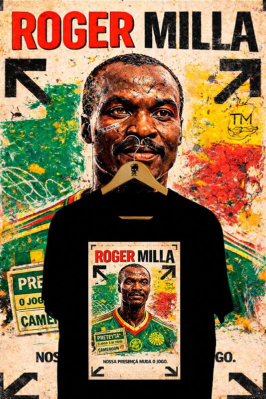 Camiseta Roger Milla - Camarões
