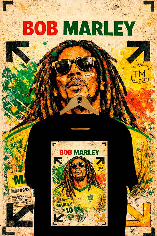 Camiseta Bob Marley - Brasil