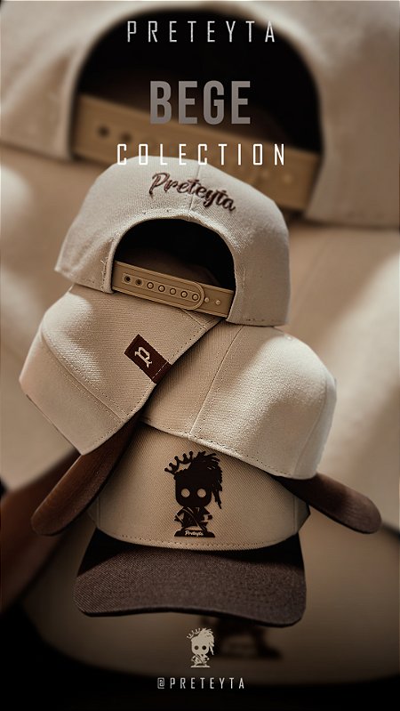 Boné Bege - Logo Marrom