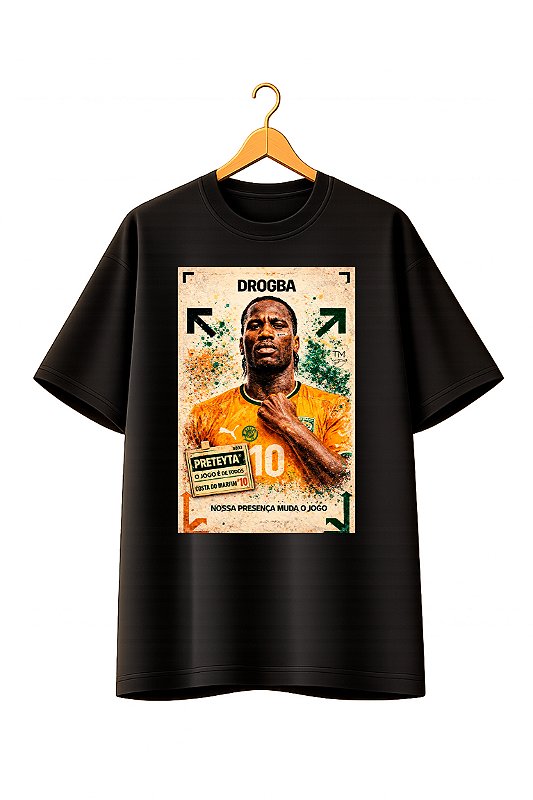 Camiseta Oversized Copa Preta - Drogba