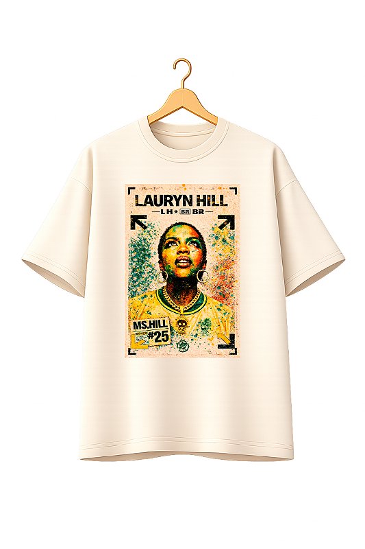 Camiseta Oversized Copa Preta - Lauryn Hill
