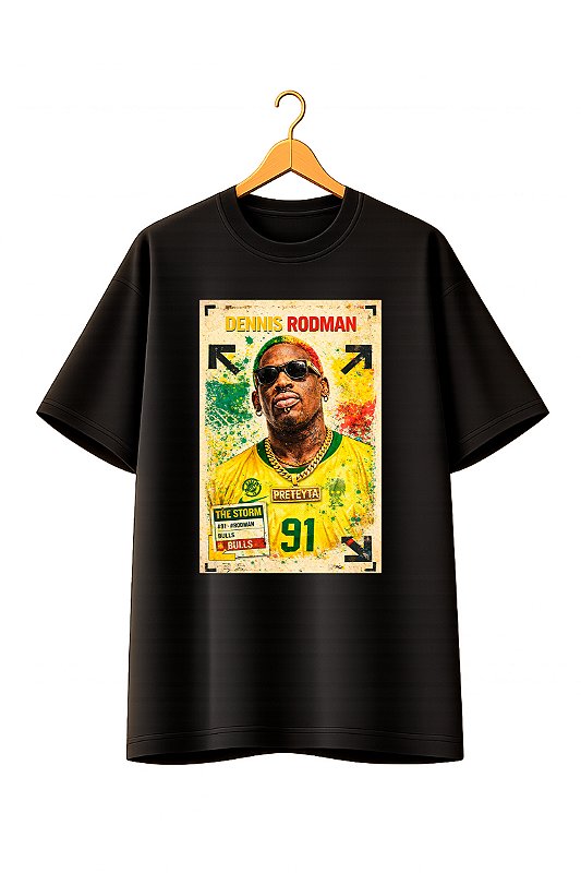 Camiseta Oversized Copa Preta - Dennis Rodman