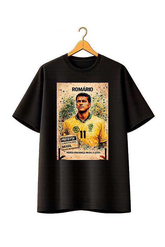 Camiseta Oversized Copa Preta - Romário