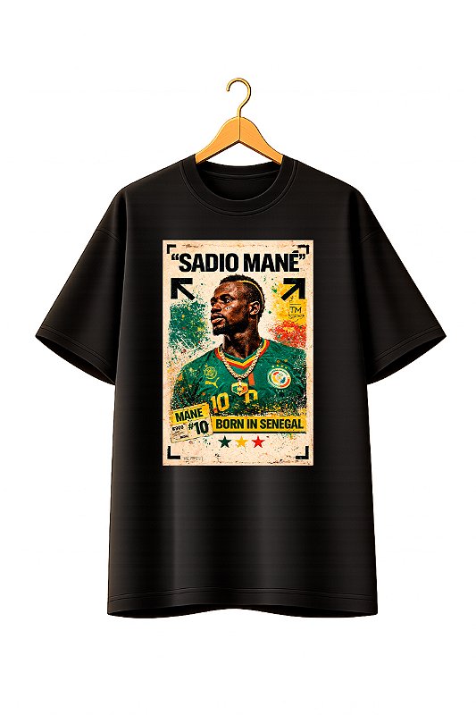 Camiseta Oversized Copa Preta - Sadio Mané