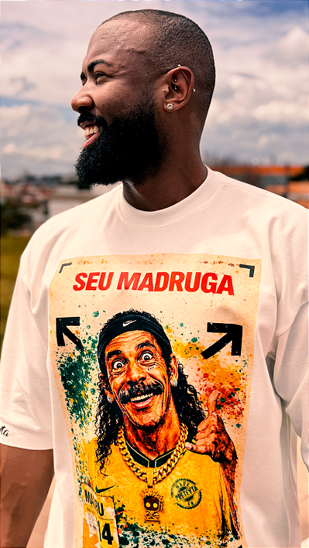 Camiseta Oversized Copa Preta - Seu Madruga