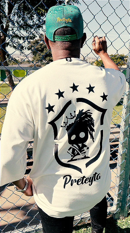 Camiseta Oversized Copa Preta - Preteyta Brasão