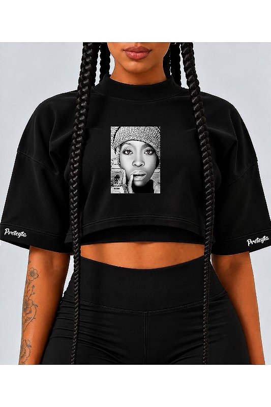 Cropped Overesized Preto Erykah Badu