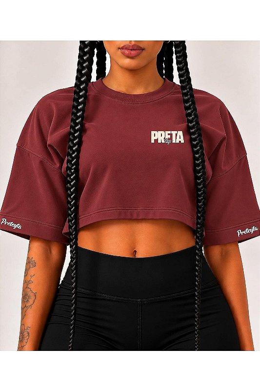 Cropped Overesized Bordô PREteyTA Peito