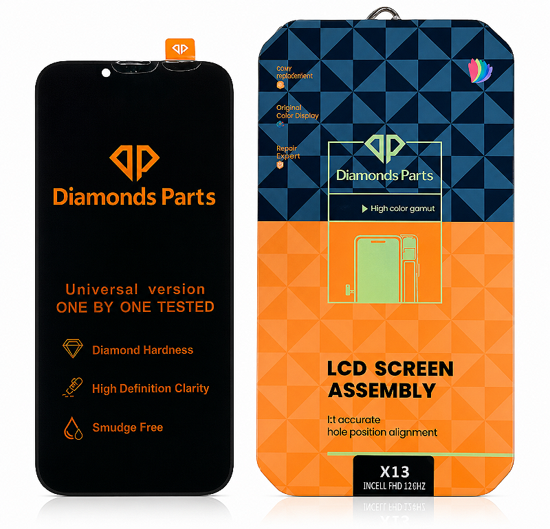 TELA IPHONE 13 PRETO FHD 120HZ - DIAMONDS — frontal completo com touch — imagem 1
