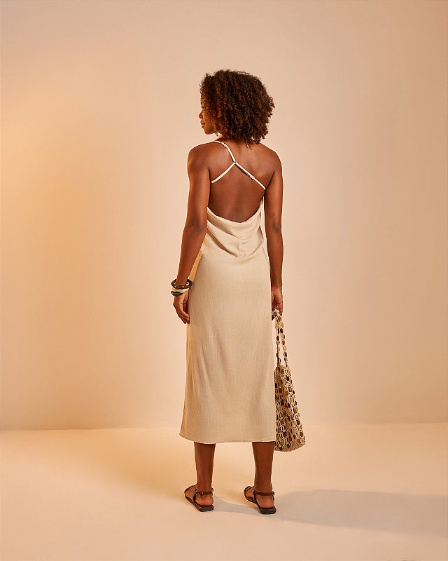 Vestido Sálvia Areia