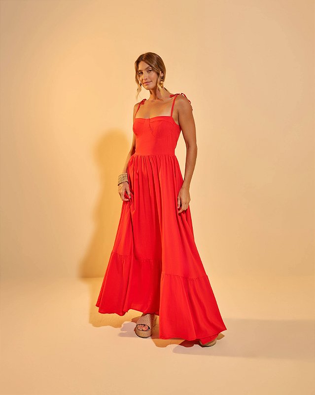 Vestido Longo Estela Caiena