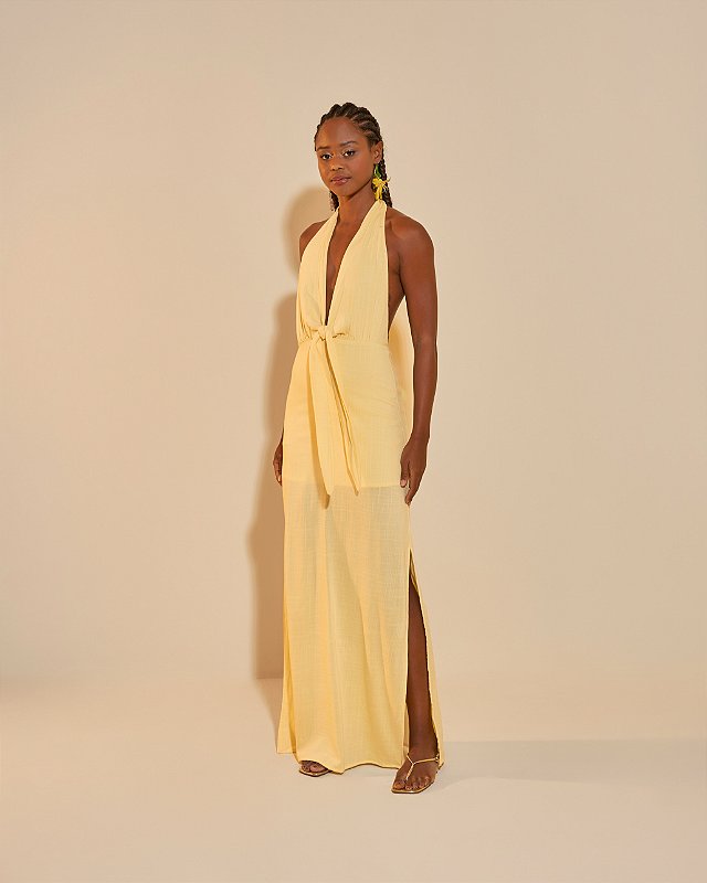 Vestido Longo Desiree Manteiga