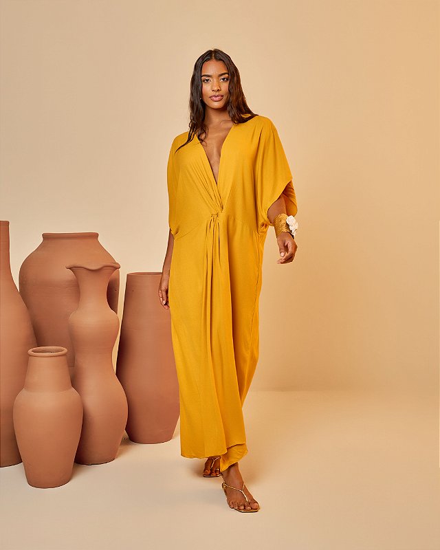 Vestido Longo Ágatha Açafrão