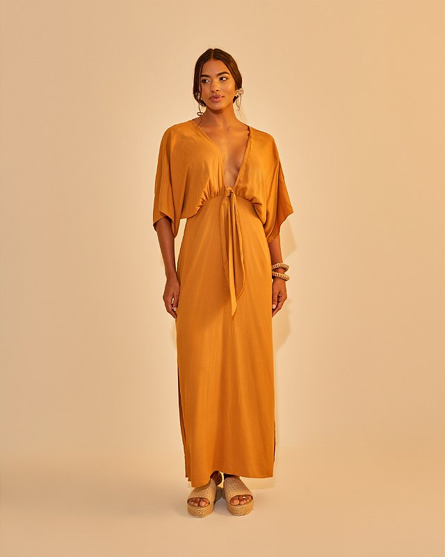 Vestido Longo Soraia Caramelo