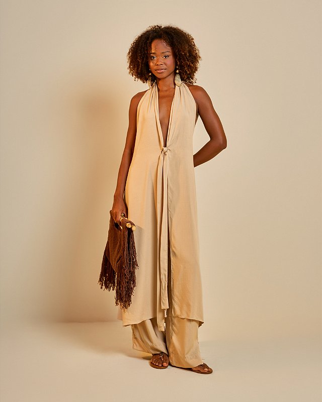 Maxi Blusa Bia Cáqui