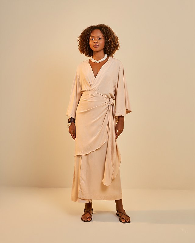 Máxi Kimono Olga Creme