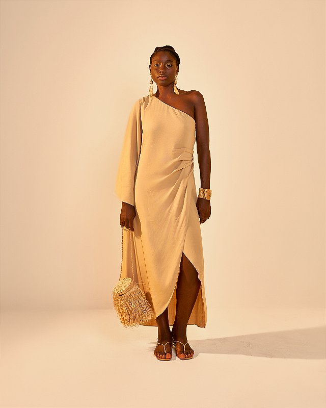 Vestido Midi Hilda Cáqui