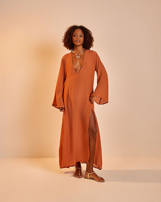 Vestido Longo Nora Caramelo