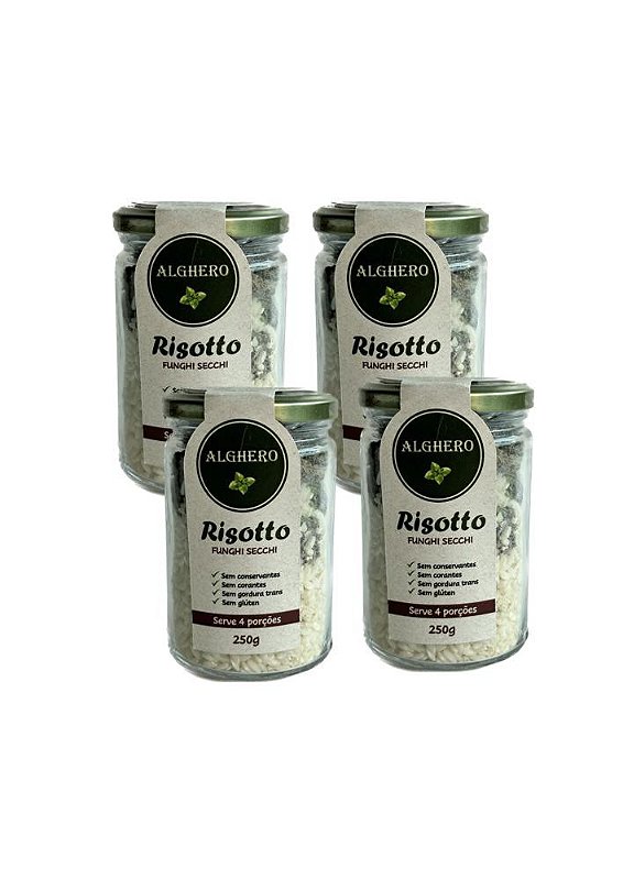 Kit com 4 Risottos de Funghi Secchi