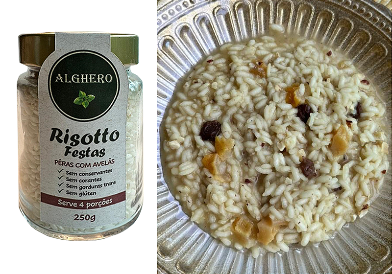Risotto Festas - Peras com Avelãs