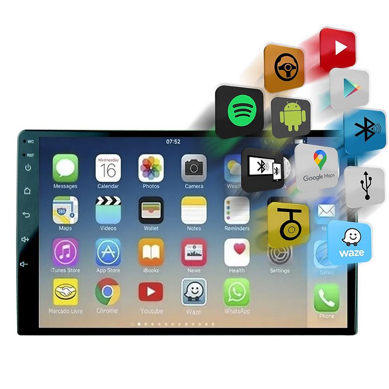 Multimídia DVD 9 Polegadas Espelhamento Android e iPhone MP10.1 -Voolt ...