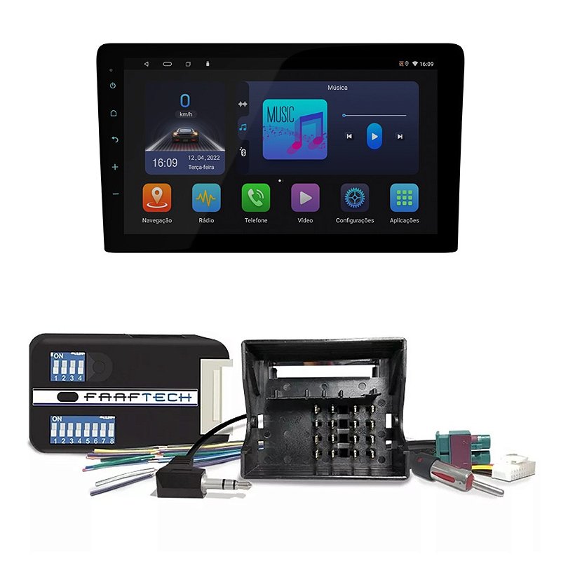 Kit Central Multimídia FT-MM-AND10.1+ interface comando de volante FT ...