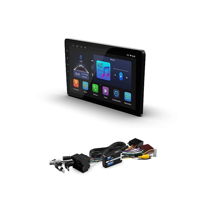Kit Central Multimídia Volkswagen Android 9'' Com Comandos Volante E A ...