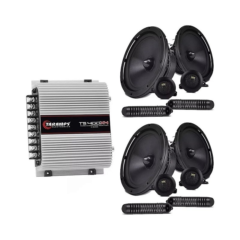 Kit Alto-falante Duas Vias 62V2A + Módulo de Potência TS400D 4-OHMS(4CN) -  Taramps - Auto Equip