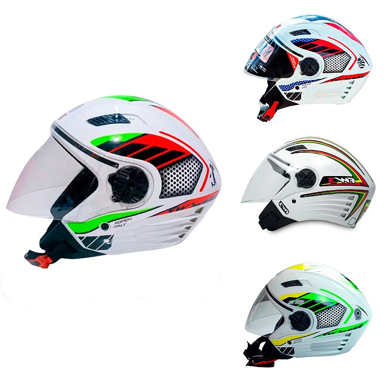 Capacete Fw3 Para Moto X Open Países Branco Vários Modelos E