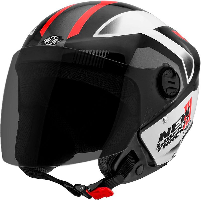 Capacete Moto Aberto Pro Tork New Liberty Three Pro Preto/Vermelho