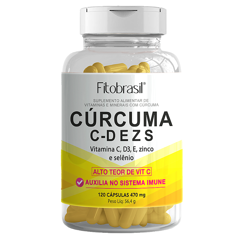 Curcumina C-DESZ kit com 3 unidades (Curcumina, vitamina C, D, E, selênio e  zinco) - 60 cáps - Fitobrasil