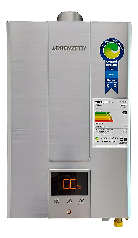 Aquecedor De Água A Gás Lorenzetti Lz 2000 Inox 20 Litros Gn