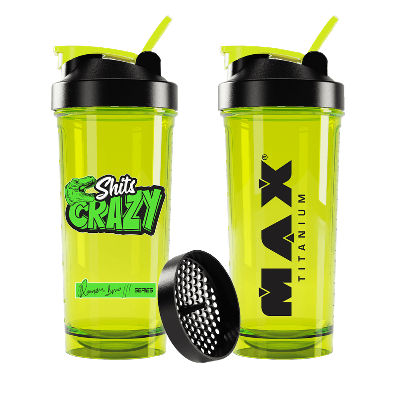 Coqueteleira 600Ml Shits Crazy Amarela Tampa Preta - Max Titanium