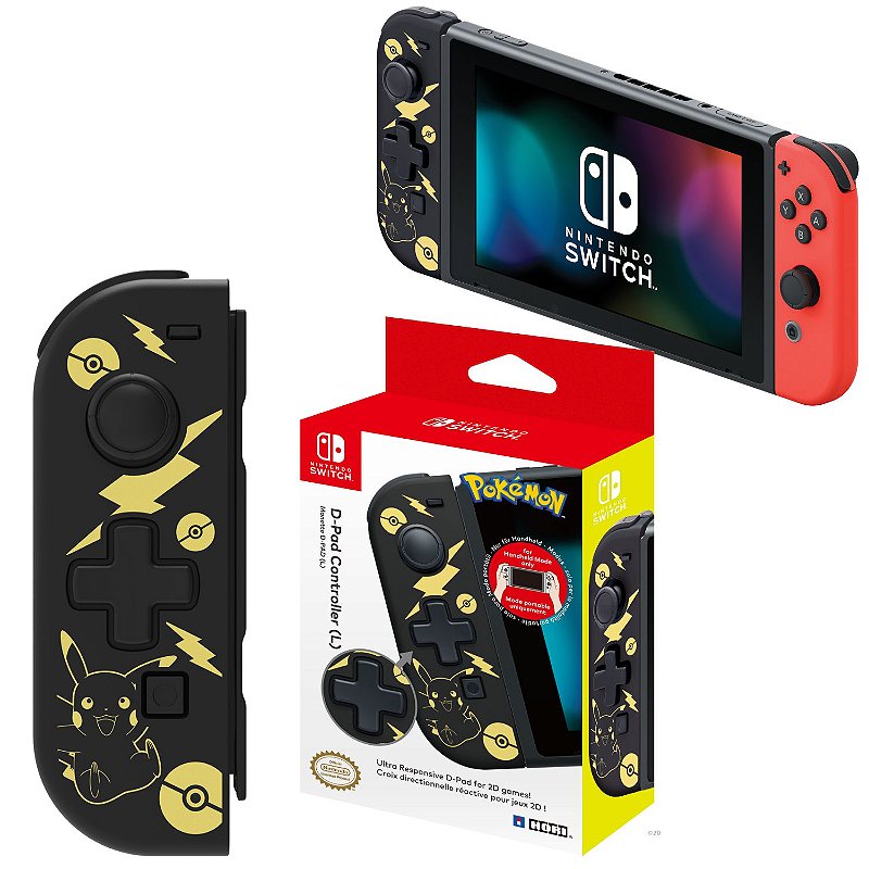Controle Split Pad Nintendo Switch Hori Joy Pokémon Pikachu