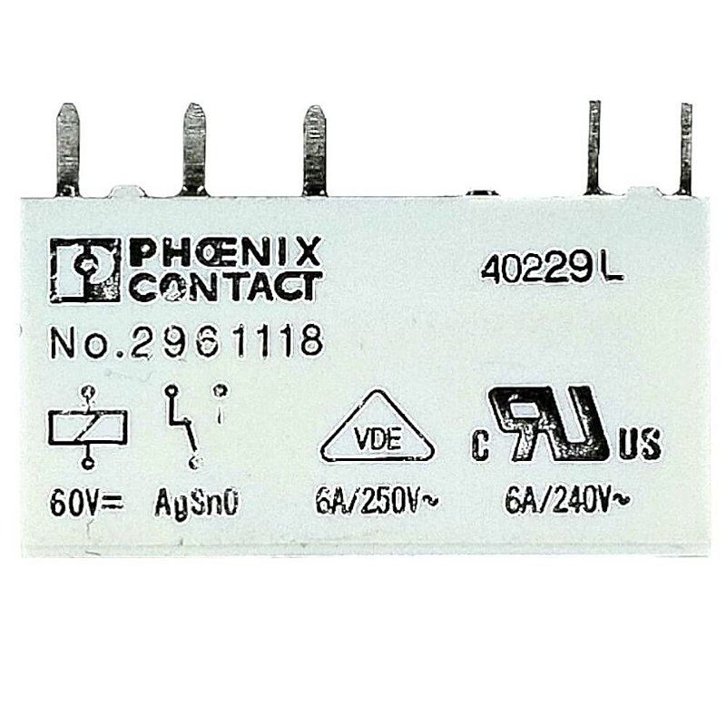 RELE REL 6A 250V 2961118 PHOENIX CONTACT - RS COMPONENTES ELETRÔNICOS